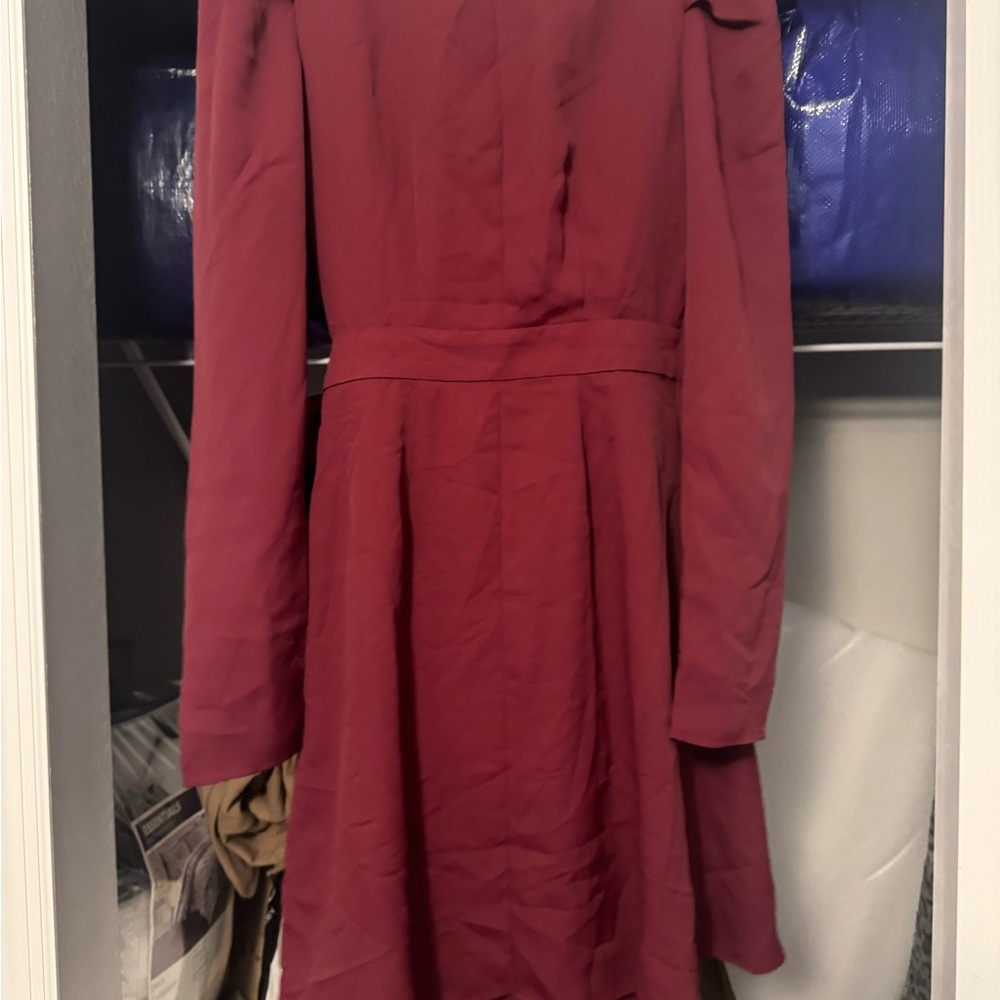 NWT Elegant Burgundy Wrap Dress - Picture 5 of 5